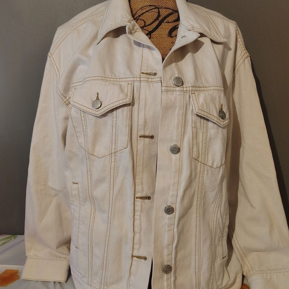 LOFT Cream Jean Jacket